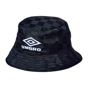 New Umbro Checkerboard Bucket Hat Cap Black - OSFM